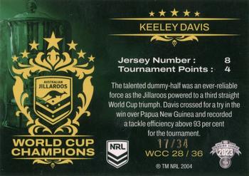 2023 NRL Traders Elite - World Cup Champions Priority #WCC28 Keeley Davis Back